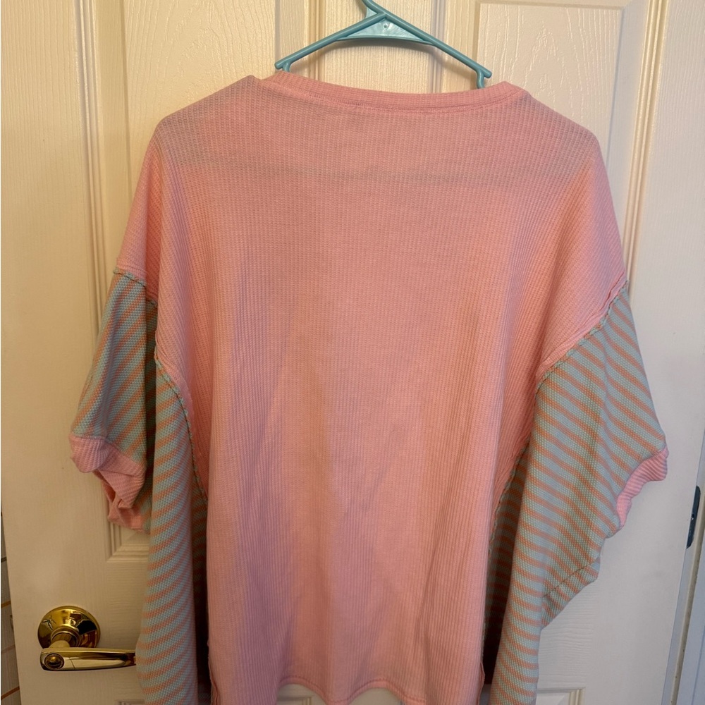 Altar'd State Pink Ribbed Knit Top - Picture 2 of 3
